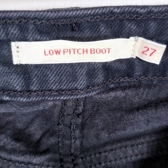 Levi's Premium Low Pitch Bootcut Jeans Size 27 Mid Rise Faded Distressed Wash - Picture 2 of 10